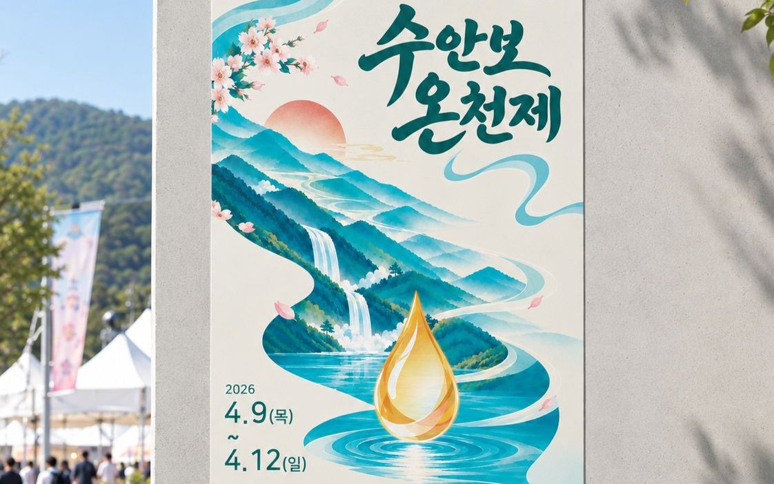 수안보 온천제 포스터 디자인 사진 1