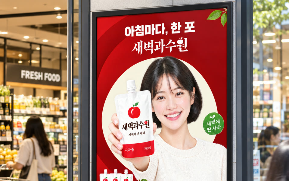 새벽과수원 사과즙 파우치 포스터